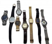 An Accurist gentleman's stainless steel wrist watch model no. MB419, quartz movement, blue dial,