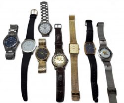 An Accurist gentleman's stainless steel wrist watch model no. MB419, quartz movement, blue dial,