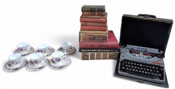 Boxes and objects - a cased Oliver portable typewriter, c.1950s with original dealer sticker; six