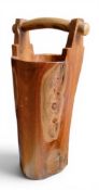 An unusual rustic birdseye maple umbrella stand, 65cm high