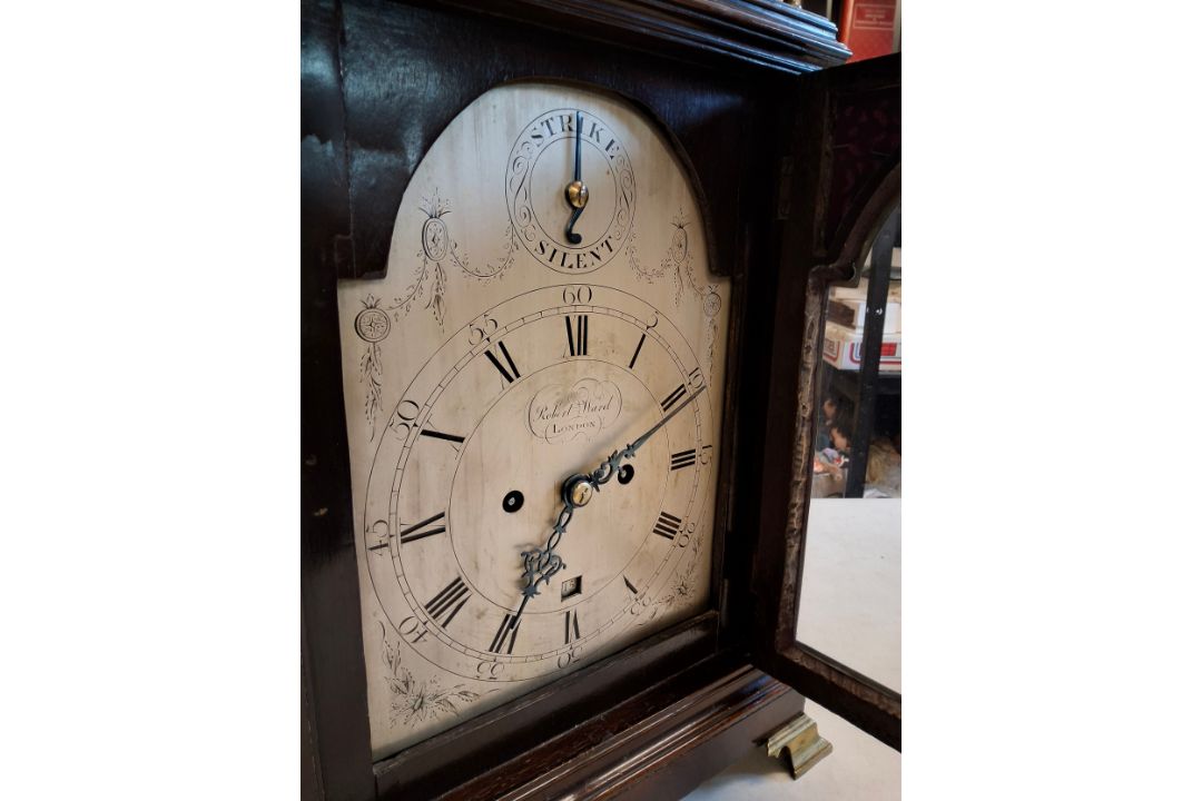 A George III mahogany bracket clock, the 16.5cm silvered dial inscribed ...