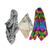SET OF THREE SCARVES - CHANEL, BURBERRY & YVES SAINT LAURENT  1. Chanel Sheer Scarf. Condition grade
