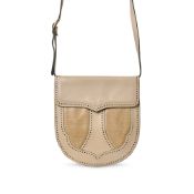 YVES SAINT LAURENT VINTAGE LEATHER BAG  Condition grade C+.  Grey leather exterior with perforated