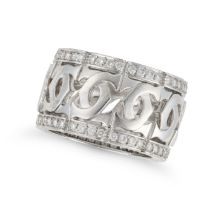 CARTIER, A DIAMOND C DE CARTIER RING in 18ct white gold, the openwork ring designed as a row of