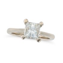 A FINE 2.06 CARAT SOLITAIRE DIAMOND RING set with a princess cut diamond of approximately 2.06