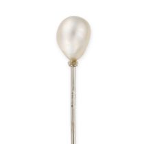 CARTIER, AN IMPORTANT ANTIQUE NATURAL SALTWATER PEARL AND ROCK CRYSTAL STICK / TIE PIN, EARLY 20TH
