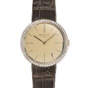 PATEK PHILIPPE, A VINTAGE DIAMOND SET CALATRAVA WRISTWATCH, ref. 2591/2, in 18ct white gold, the