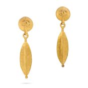 CHANEL, A PAIR OF CC DROP CLIP-ON EARRINGS each comprising a circular earring with an interlocking