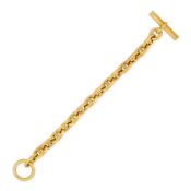 HERMES, A CHAINE D'ANCRE BRACELET in gilded silver, comprising a row of mariner links, terminating w
