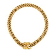 CHANEL, A VINTAGE CC TURNLOCK CURBLINK NECKLACE, comprising an interlocking CC pendant with a