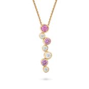 PRAGNELL, A PINK SAPPHIRE AND DIAMOND BUBBLES PENDANT NECKLACE in 18ct rose gold, the pendant set wi