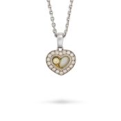 CHOPARD, A HAPPY DIAMOND ICON HEART PENDANT NECKLACE in 18ct white gold, the heart shaped locket com