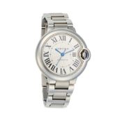 CARTIER, A BALLON BLEU AUTOMATIC WRISTWATCH REF. 4377, in stainless steel, the circular stainless st