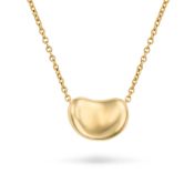 ELSA PERETTI FOR TIFFANY & CO., A GOLD BEAN PENDANT NECKLACE the pendant designed as a stylised bean