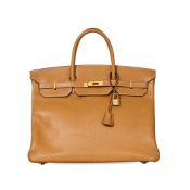 HERMÈS NATURAL ARDENNES BIRKIN 40 BAG Condition grade B-. Natural Ardennes leather exterior with