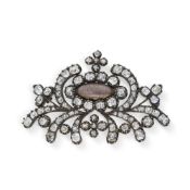 NO RESERVE - A FINE ANTIQUE GEORGIAN DIAMOND AND HAIRWORK MOURNING LOCKET BROOCH, CIRCA 1825 in silv