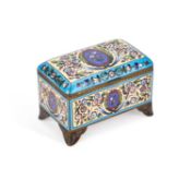 A FRENCH CLOISONNÉ ENAMEL JEWELLERY BOX LATE 19TH/ EARLY 20TH CENTURY
