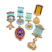 A GROUP OF SILVER MASONIC AND R.A.O.B JEWELS