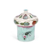 A DAVID BURNHAM SMITH STUDIO POTTERY LIDDED JAR