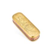 A RARE 18TH CENTURY DUTCH BRASS TOBACCO BOX