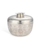 A LARGE JAPANESE SILVER BOWL AND COVER EARLY 20TH CENTURY