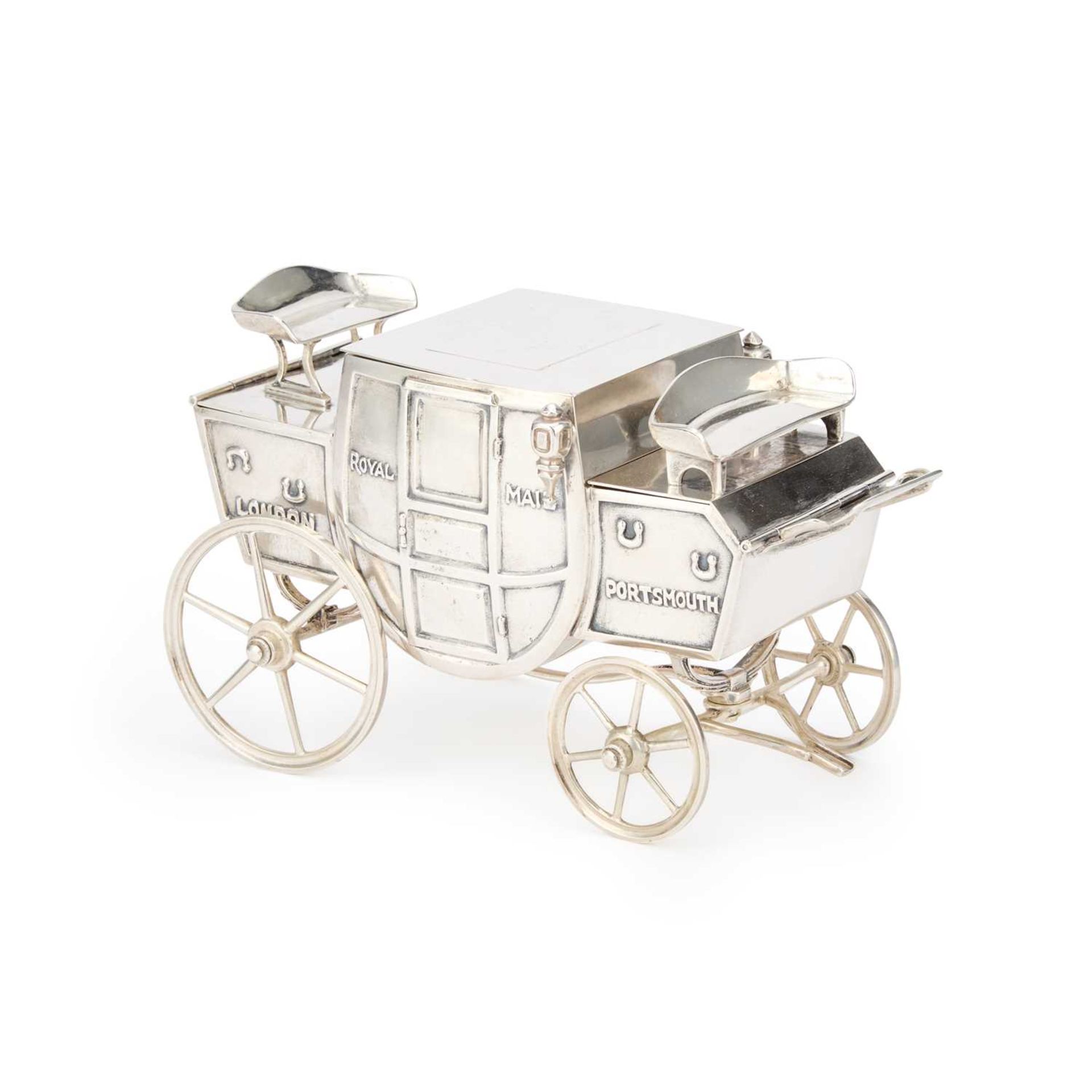 ROYAL MAIL INTEREST: A 20TH CENTURY AMERICAN STERLING SILVER NOVELTY SMOKER'S COMPENDIUM