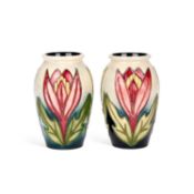 A PAIR OF MOORCROFT 'CROCUS' TRIAL VASES