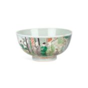 A CHINESE FAMILLE VERTE ‘FIGURAL’ BOWL 19TH CENTURY