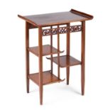 A JAPONESQUE MAHOGANY OCCASIONAL TABLE LABEL OF JAMES SHOOLBRED & CO, STAMPED NO. 0998