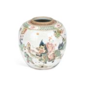 A CHINESE FAMILLE VERTE GINGER JAR