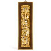 A CHINESE GILT-WOOD CARVED PANEL, 19TH CENTURY