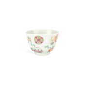 A CHINESE FAMILLE ROSE PORCELAIN WINE CUP