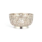 A CHINESE EXPORT SILVER PIERCED BOWL MID-LATE 19TH CENTURY