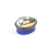 AN ENGLISH ENAMEL PATCH BOX, C.1770