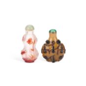 TWO PEKING GLASS SNUFF BOTTLES