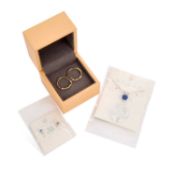 A PAIR OF DIAMOND HOOP EARRINGS