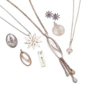 A GROUP OF CELTIC SILVER JEWELLERY