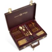 A BESTECKE SOLINGEN GOLD-PLATED CANTEEN OF FLATWARE FOR TWELVE