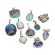 A COLLECTION OF GEM-SET PENDANTS