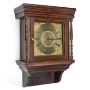 AN OAK THIRTY-HOUR WALL CLOCK SIGNED GILBERT BULLOCK, BPS CASTLE