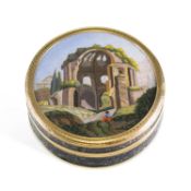 AN ITALIAN GRAND TOUR GOLD-MOUNTED MICROMOSAIC BOX