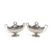 PAUL STORR: A PAIR OF GEORGE III SILVER SAUCER TUREENS
