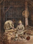 WILLIAM HENRY HUNT (1790-1864) TWO SHILLINGTON BOYS, JOE WATTS AND BILL FURSE