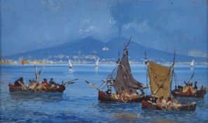FERNANDO DEL BASSO (ITALIAN 1897-1971) PAIR OF NEOPOLITAN VIEWS