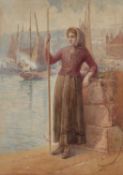 JULIAN E. DRUMMOND (1824-1906) FISHERGIRL AT WHITBY