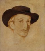 19TH CENTURY GERMAN SCHOOL PORTRAIT SKETCH OF A MAN, POSSIBLY A SELF PORTRAIT
