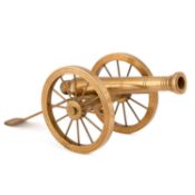 A BRASS MODEL FIELD CANNON