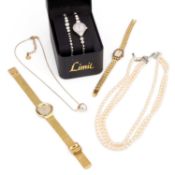 A LADY'S ROTARY GOLD-PLATED BRACELET WATCH