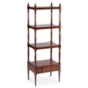 A REGENCY STYLE MAHOGANY WHATNOT 20TH CENTURY