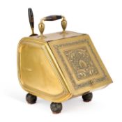 A VICTORIAN BRASS COAL SCUTTLE